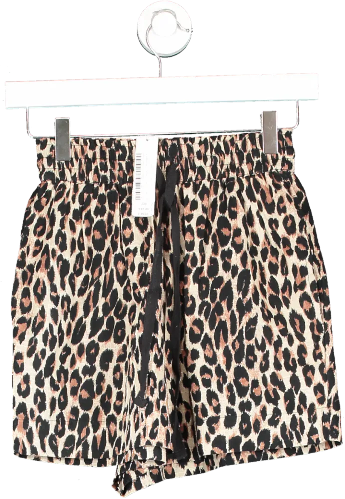 Accessorize Leopard Print Shorts Brown UK XS