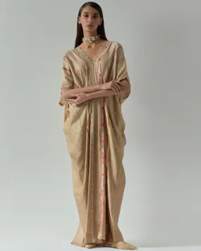 Beige Shaded Satin Kaftan