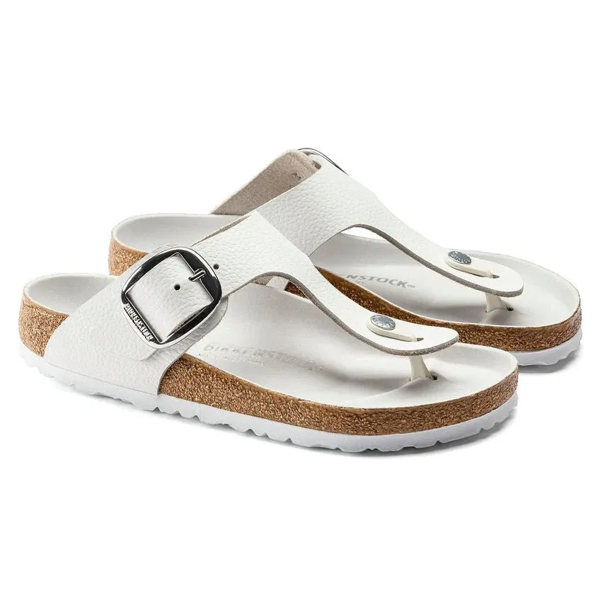 Birkenstock Gizeh 1018903 Big Buckle Natural Leather White