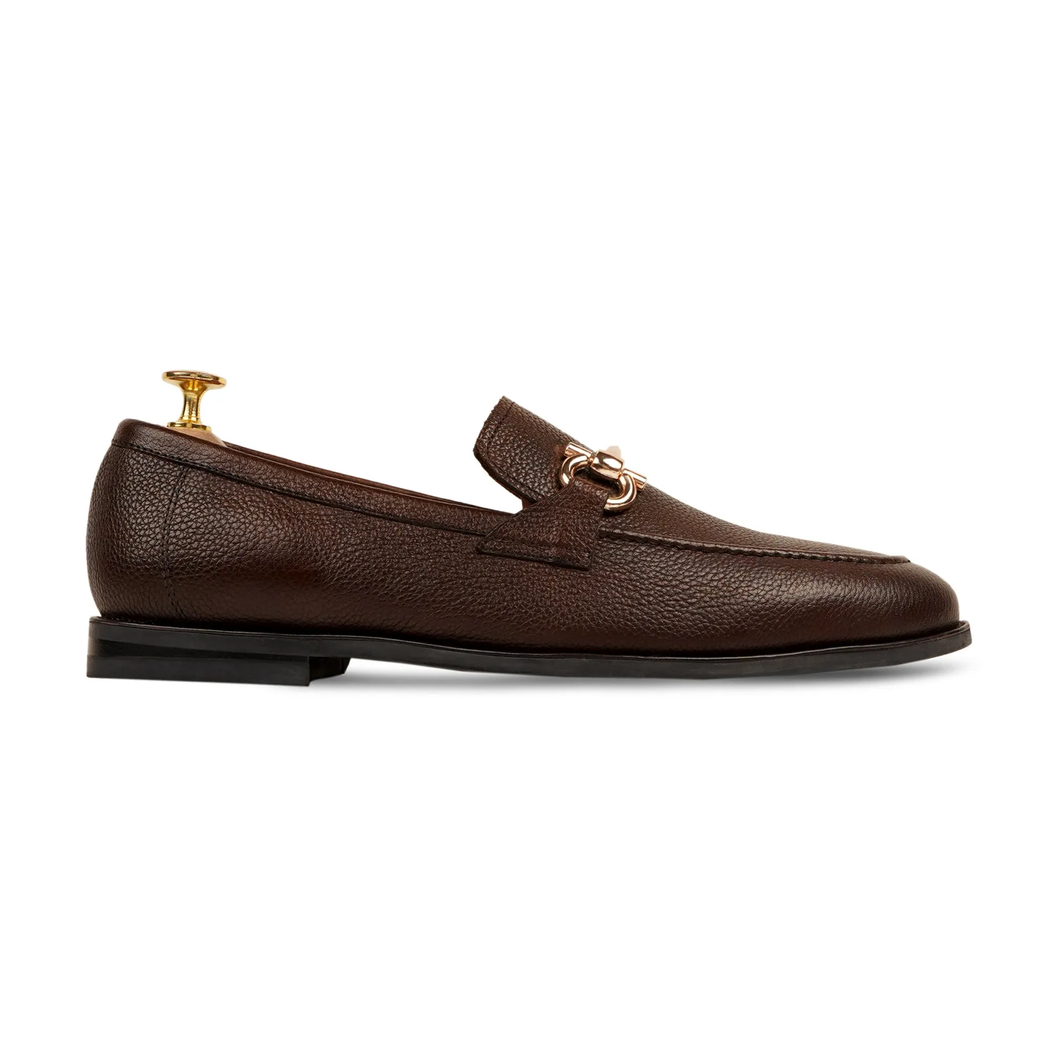 Bucharest - Men's Dark Brown Pebble Grain Loafer