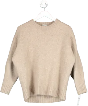 cos Beige Chunky Pure Cashmere Jumper UK L