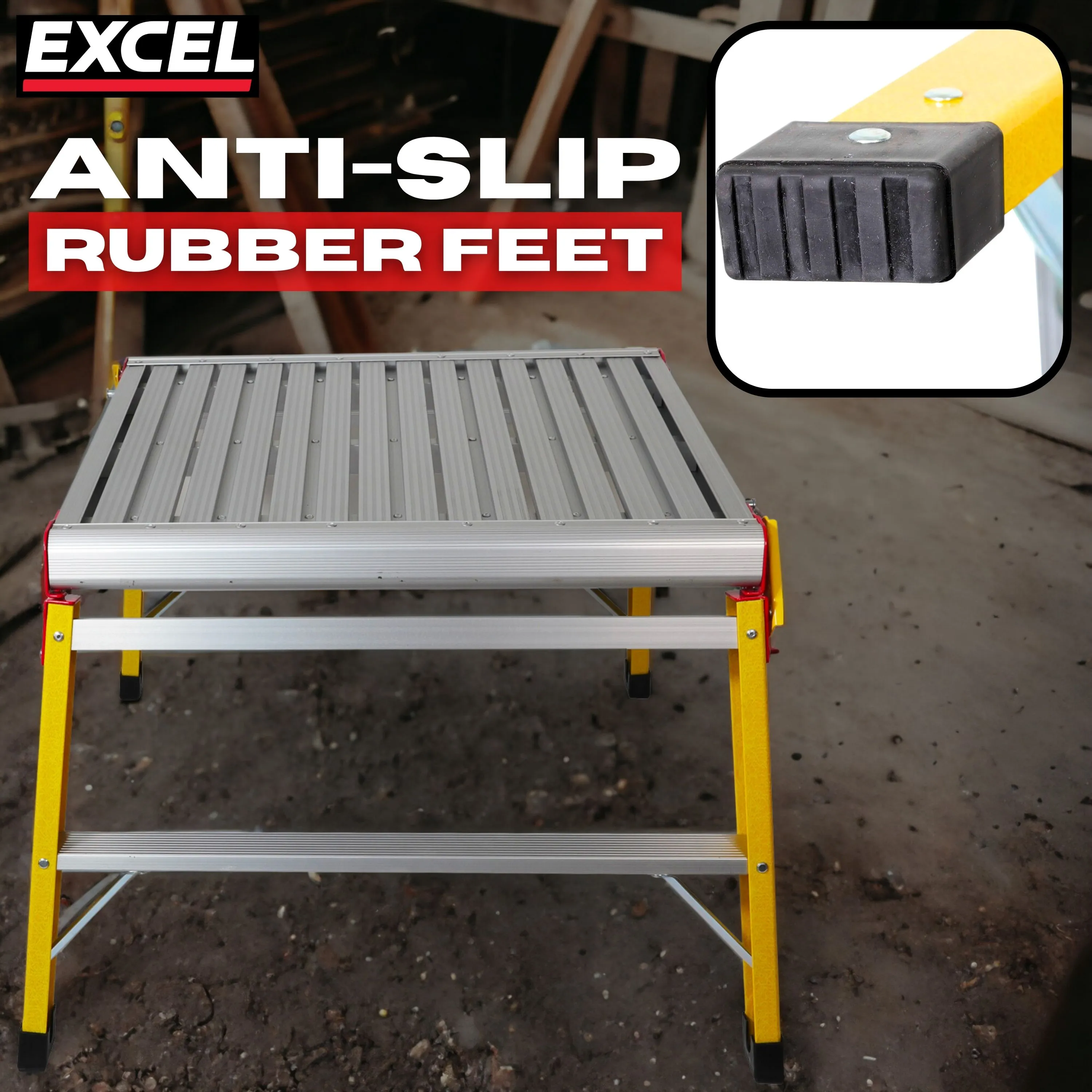 Excel Fibreglass Work Bench Platform Heavy Duty Folding Hop Up 600mm x 600mm