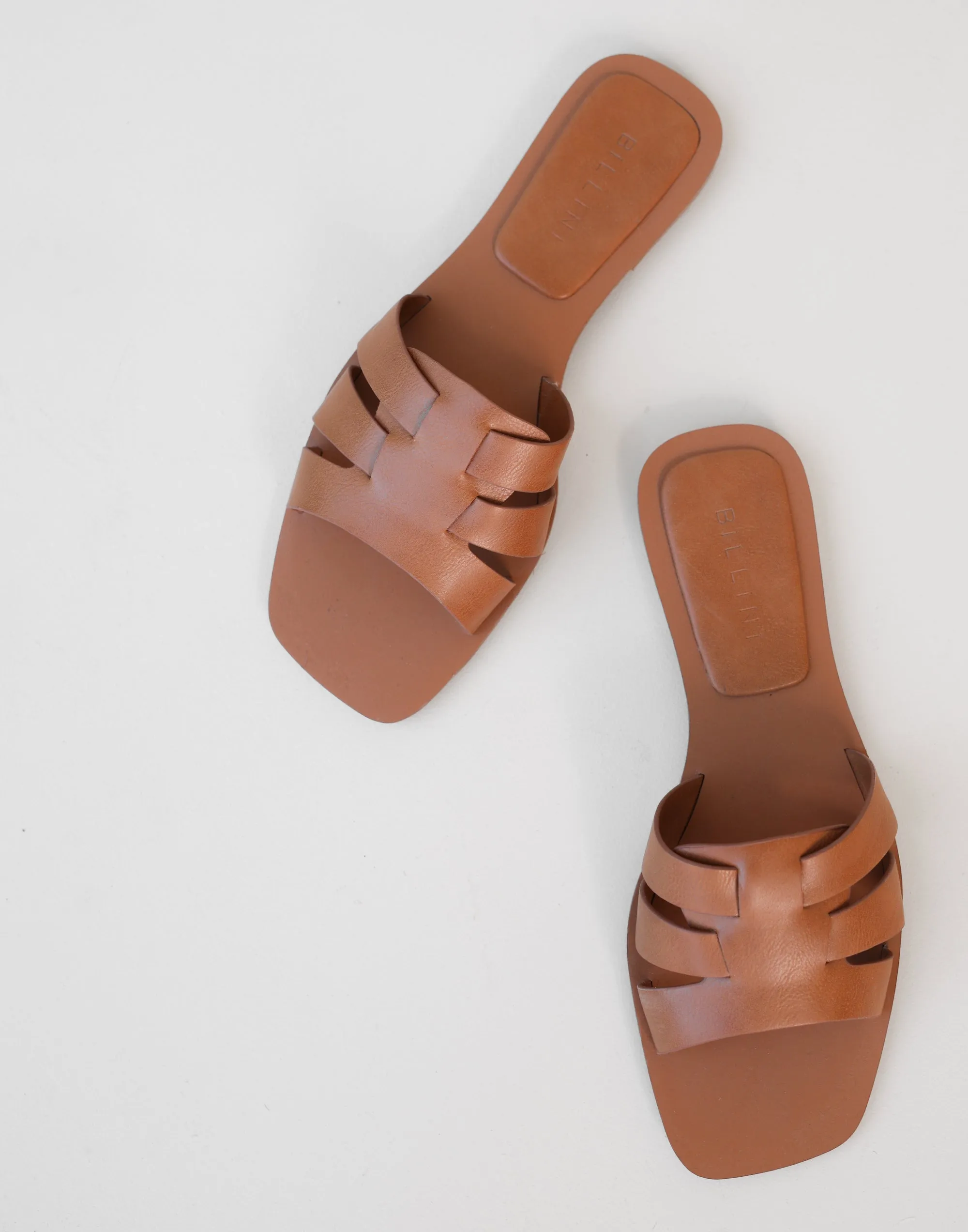 Ferna Slides (Dark Tan) - By Billini