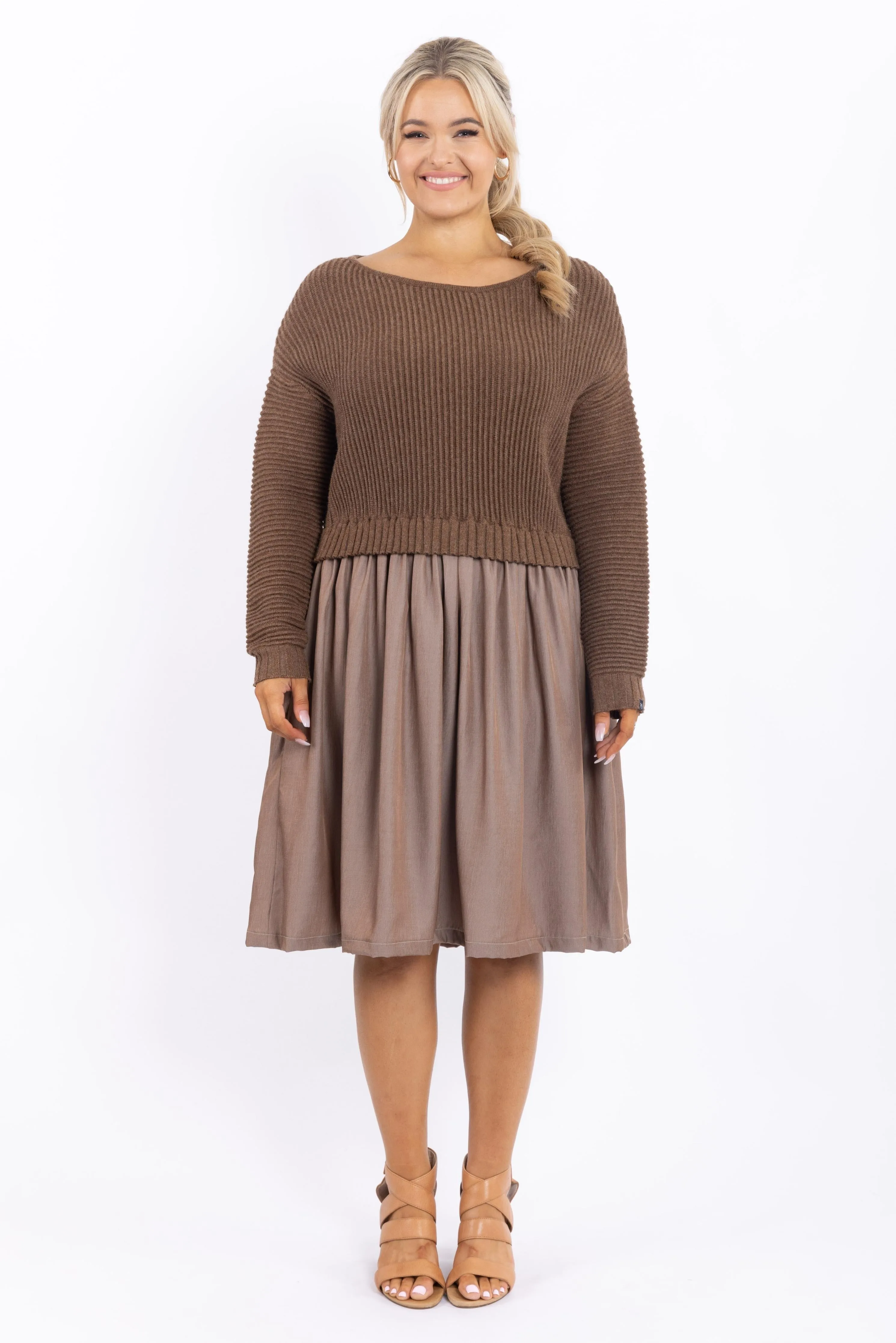 FINAL SALE Lunar Knit Dress in Hazelnut