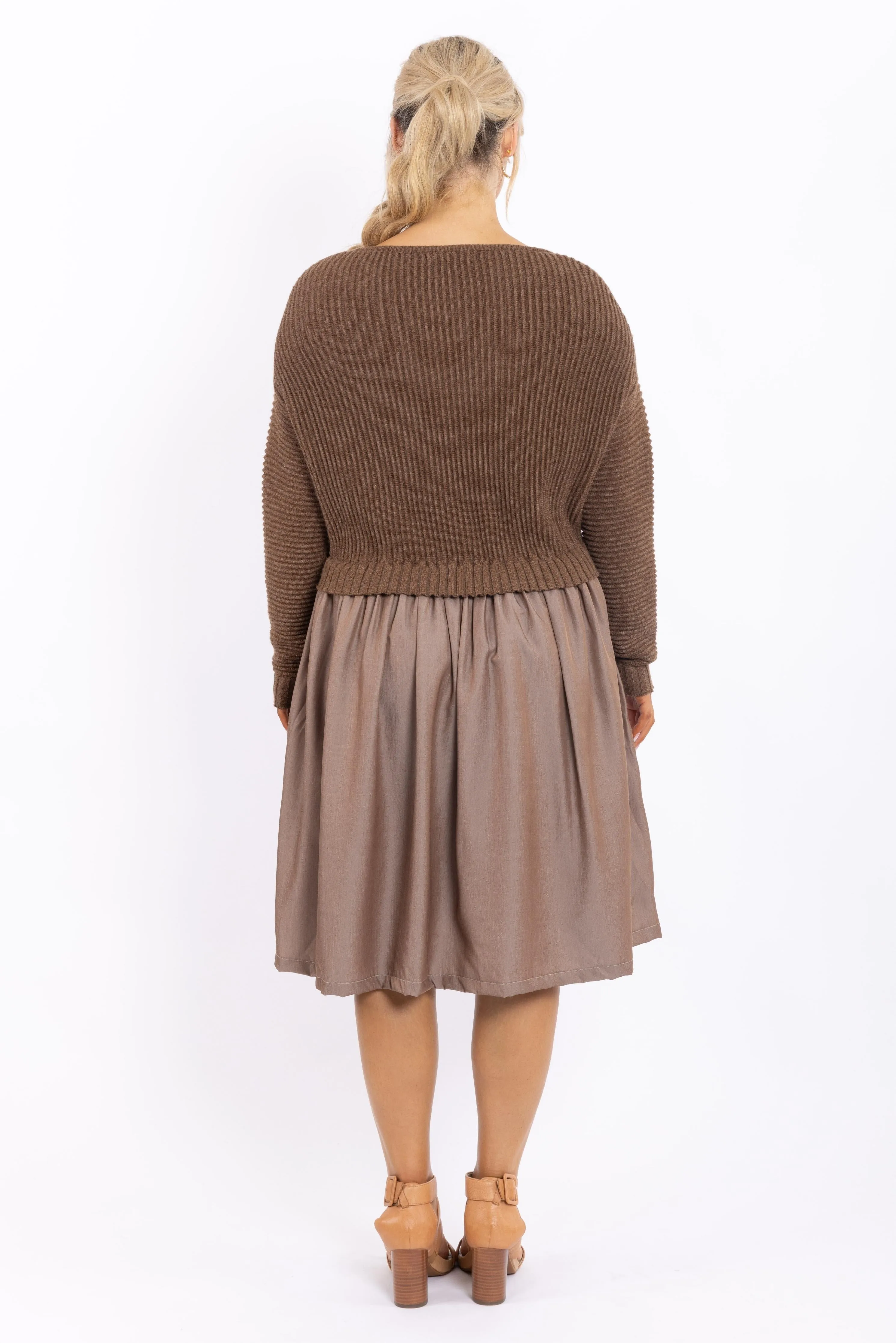 FINAL SALE Lunar Knit Dress in Hazelnut