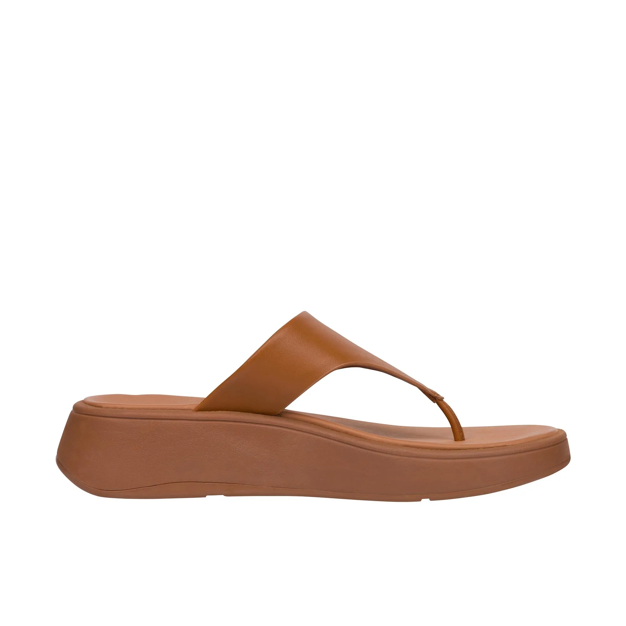 FitFlop Womens F-Mode Leather Toe Post Sandals Light Tan