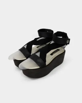 Jil Sander Navy Platform Black Sandals 2000's