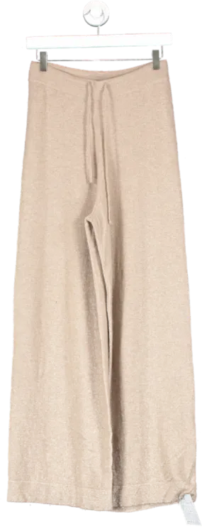 Lily Silk Beige Cashmere Sweatpants UK 10