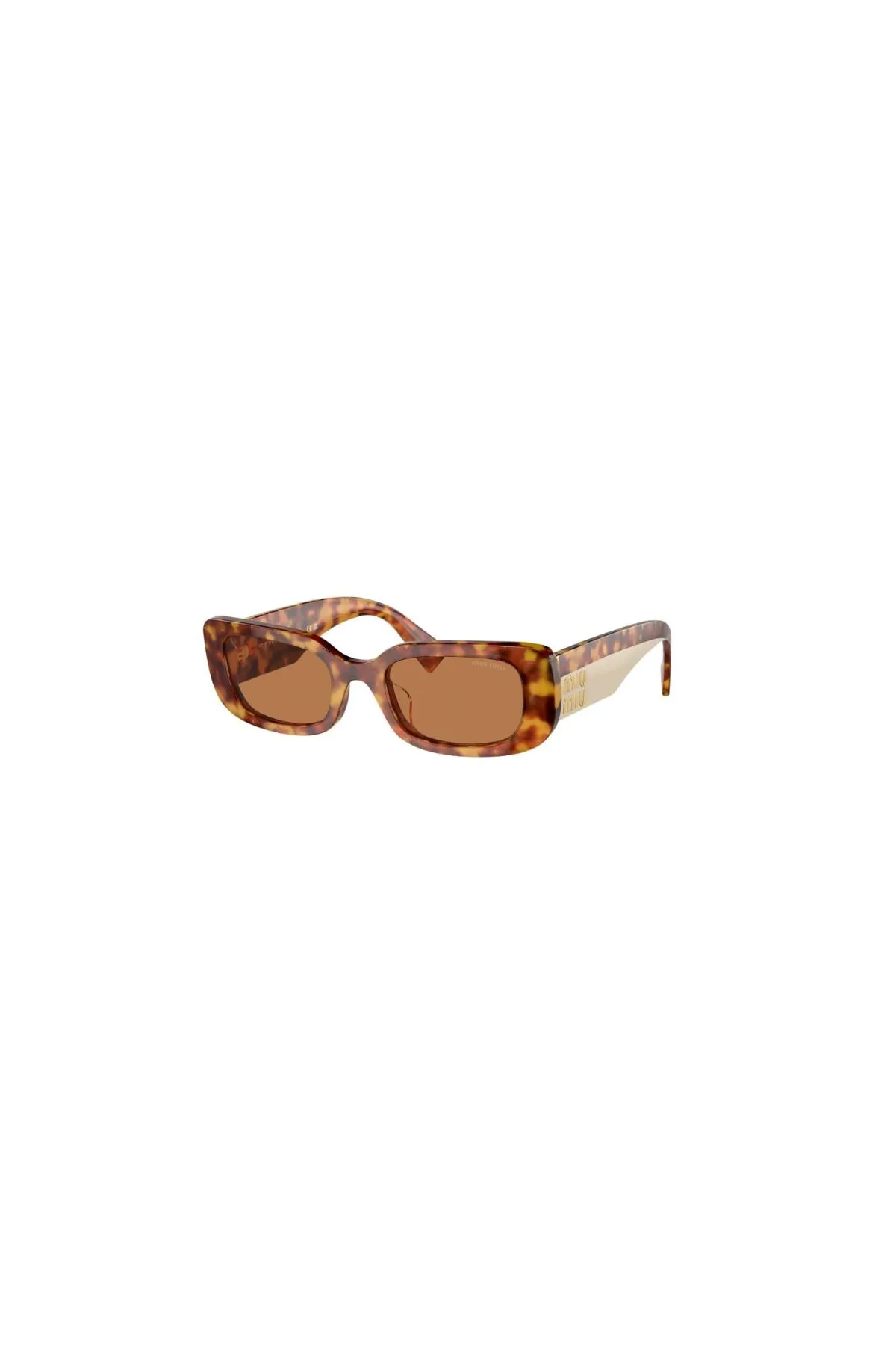 Miu Miu Rectangle Framed Sunglasses -  Light Havana Brown