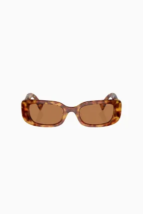 Miu Miu Rectangle Framed Sunglasses -  Light Havana Brown