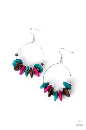 Paparazzi Surf Camp - Multi Wood Earrings