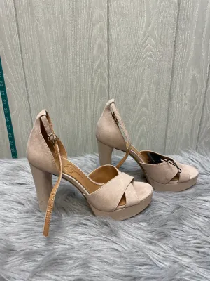 Sandals Heels Block By Jessica Simpson In Tan, Size: 7.5