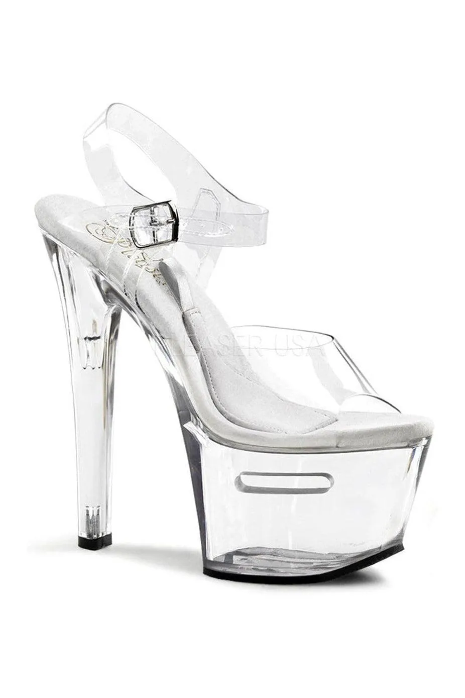 SS-TIPJAR-708-2 Platform Sandal  | Clear Vinyl