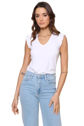 The Kim V-Neck Flutter Top